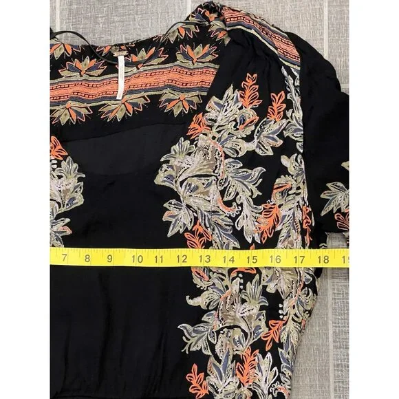 Free People Moonlight Drive Mini Dress Size Small Long Sleeve Lined Boho Peasant - Picture 6 of 16